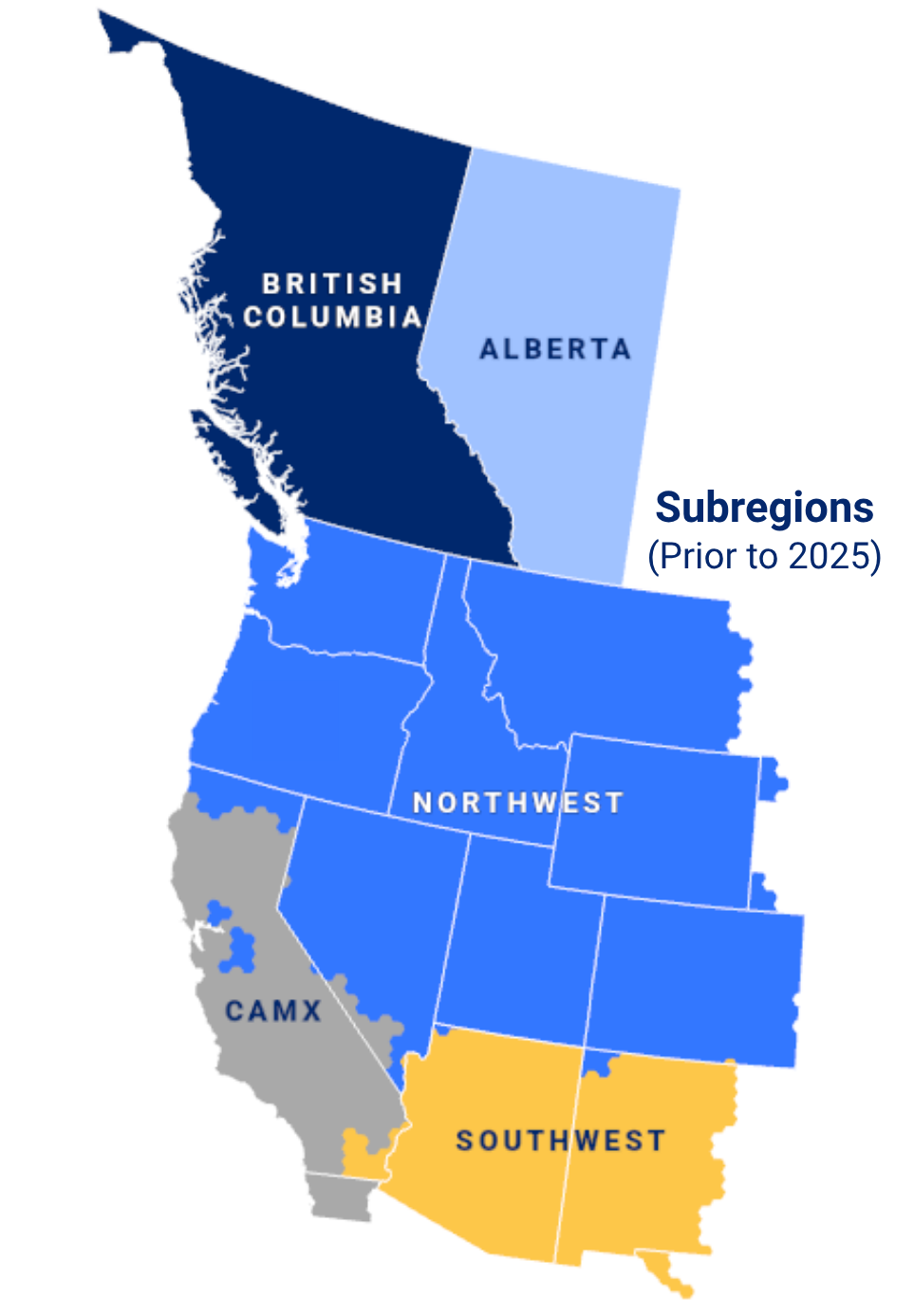 Subregions Prior to 2025
