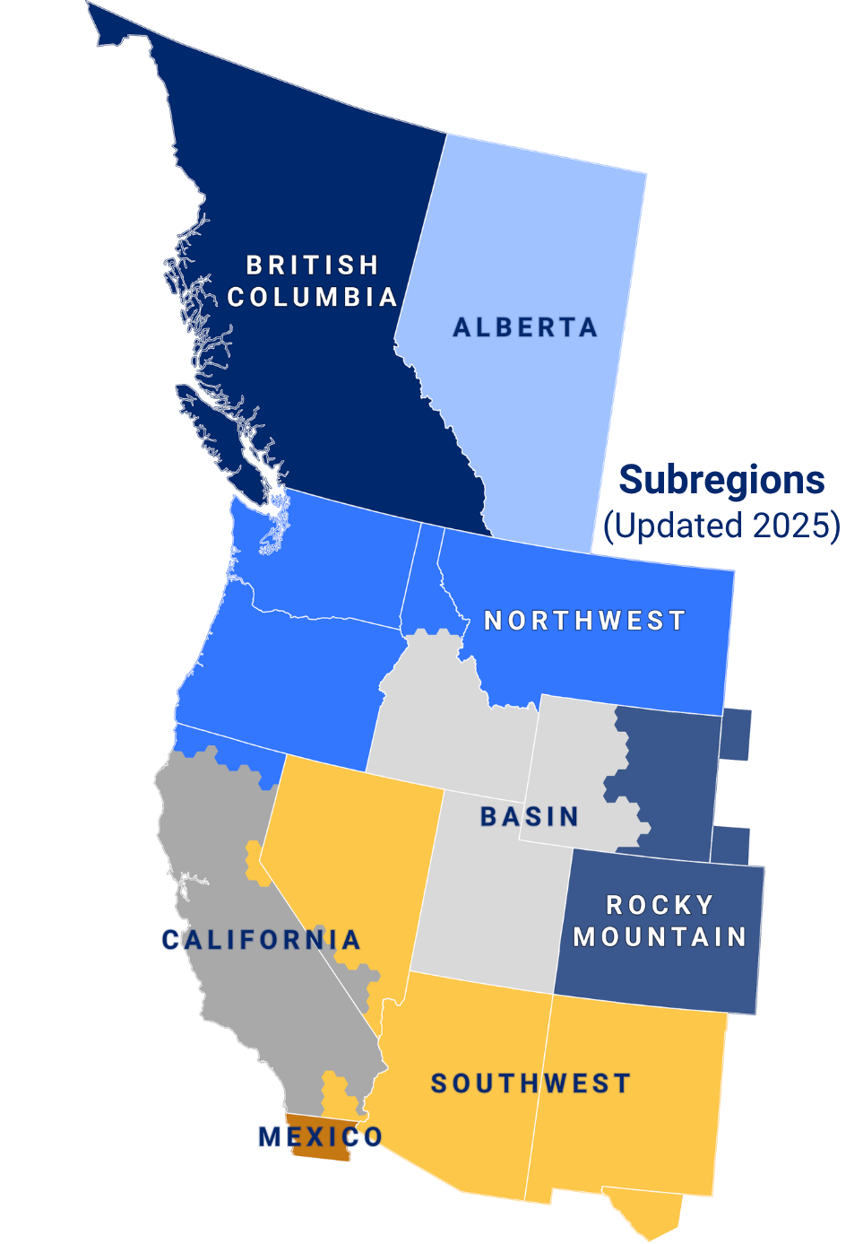 Subregions Updated in 2025