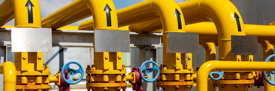 Natural gas plant and pipes